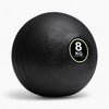 Black exercise ball with '8 KG' marking on a white background