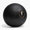 Black exercise ball with '6 KG' marking on a white background