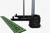 Resistance training set with battle ropes, power sled and sled mat on a white background