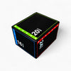 Black jump box with colorful text and numbers on a white background