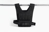Black weighted vest on a white background