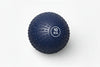 Blue exercise ball with '10 KG' marking on a white background