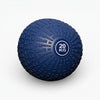 Blue exercise ball with '20 KG' marking on a white background