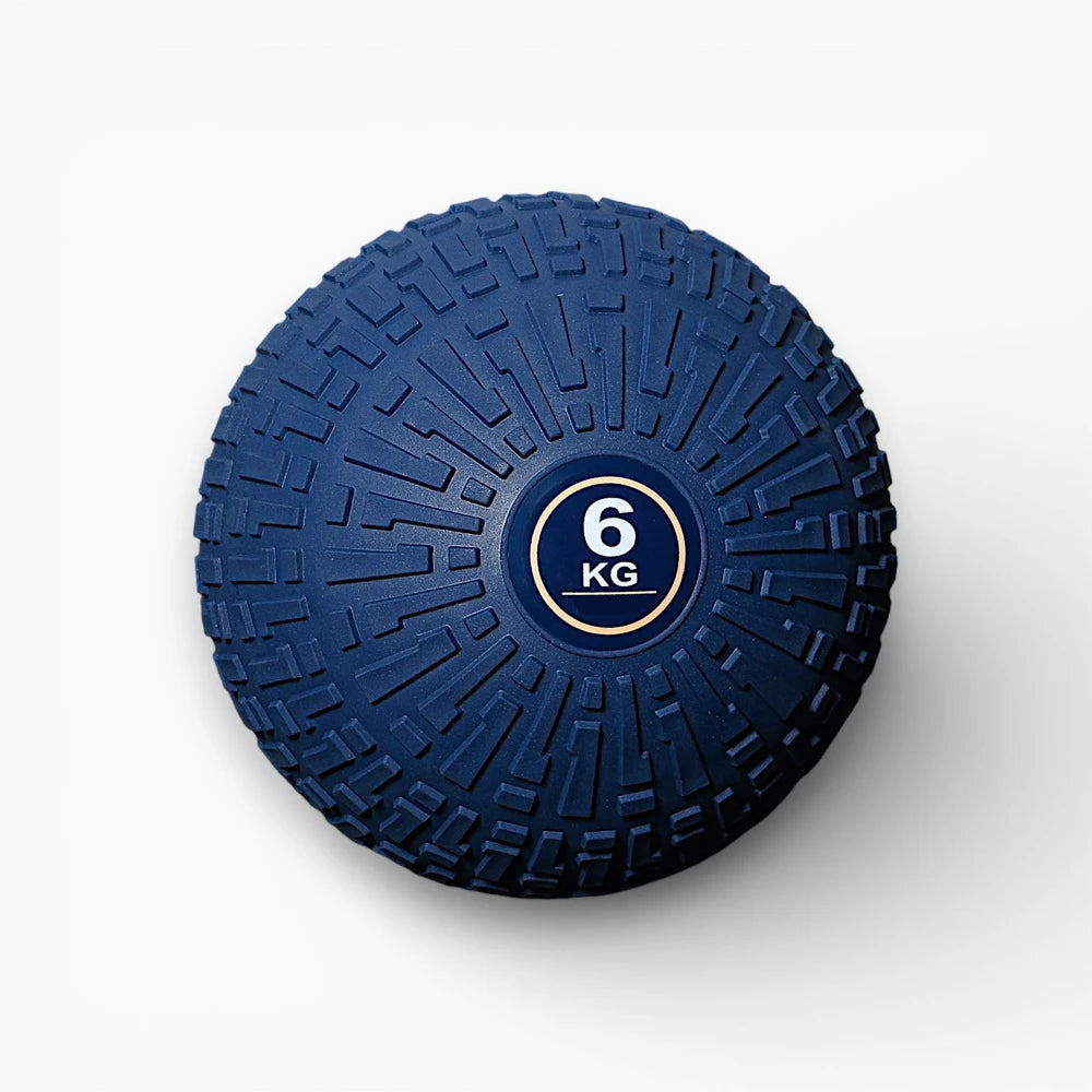Blue weight ball with '6 KG' marking on a white background