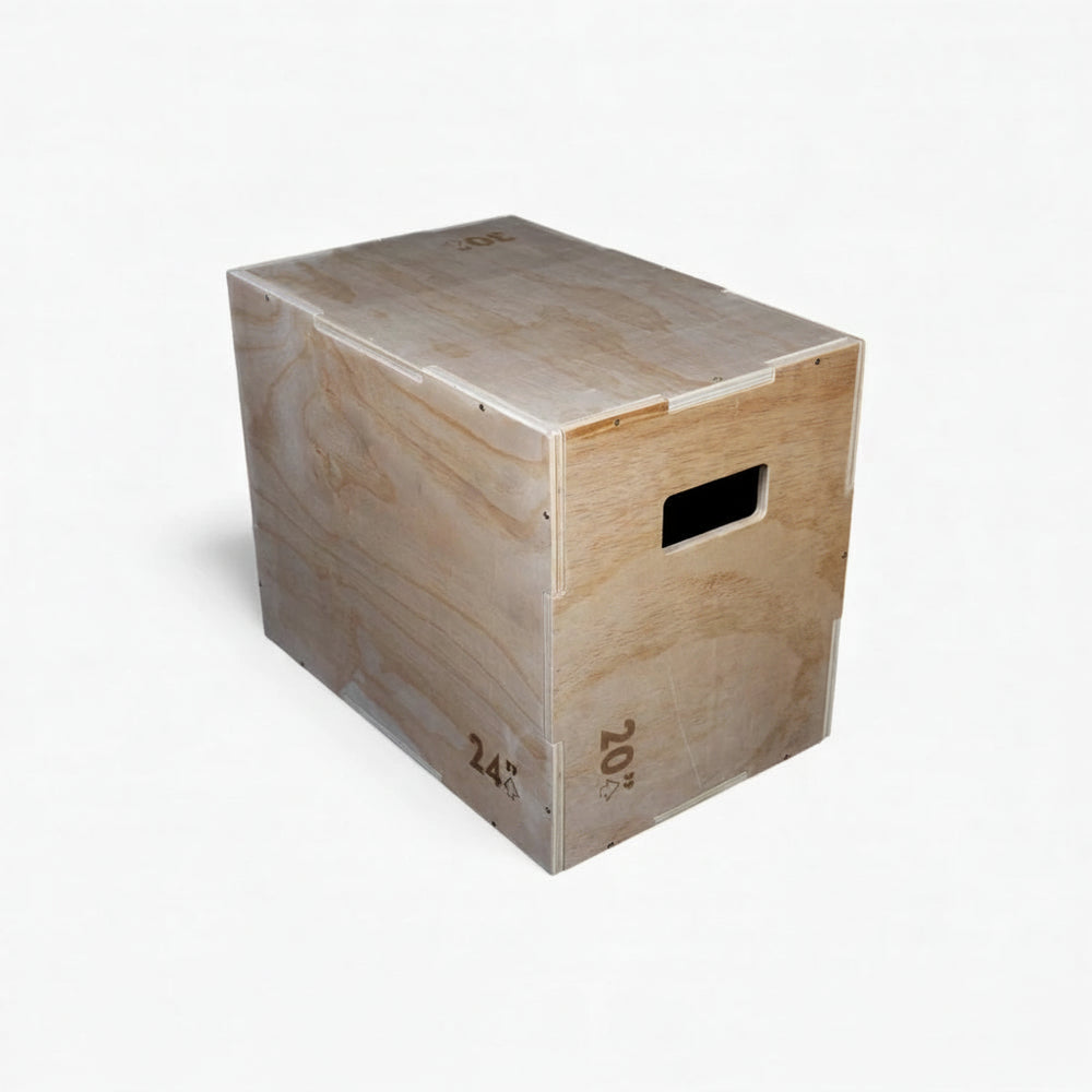 Wooden gym box on a white background