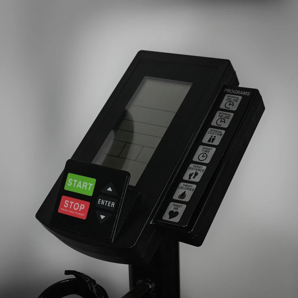 Control panel with buttons and display on a gray background