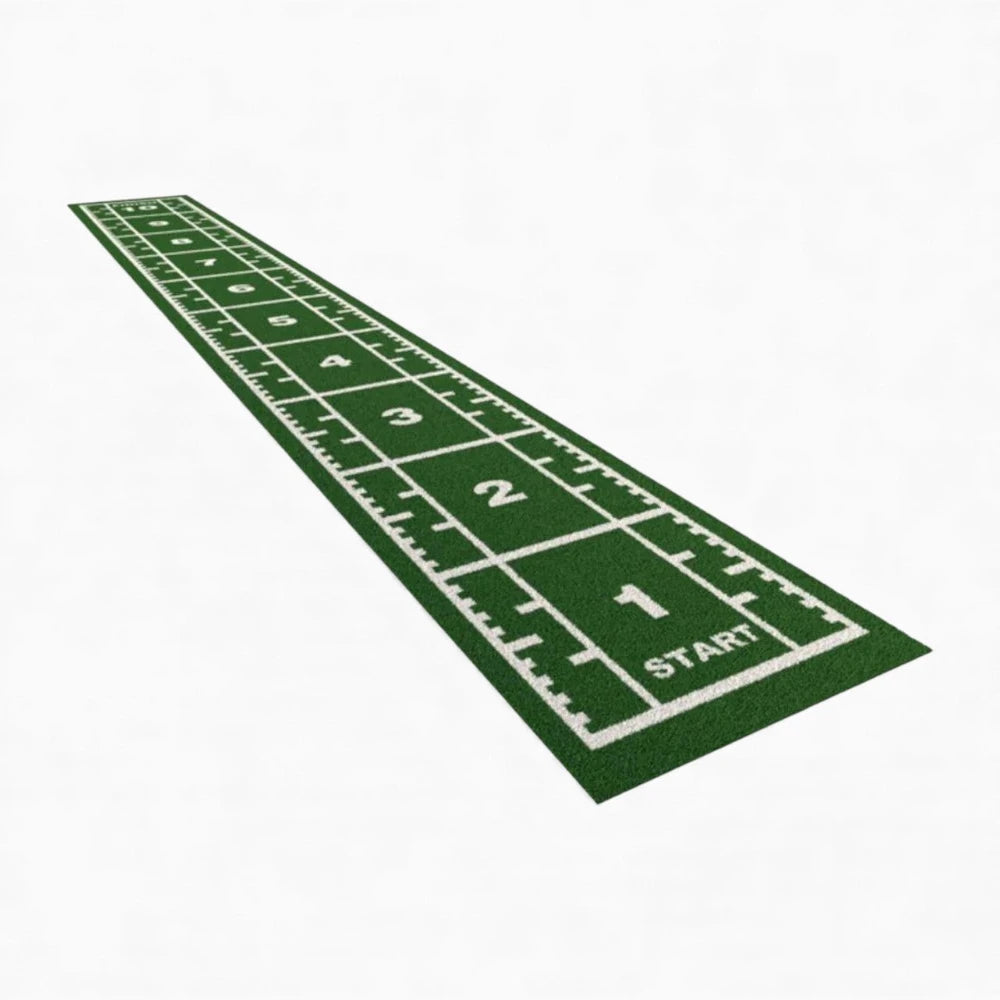 Long green sledge mat with numbers and 'Start' text on a white background - Buy Online Mat | Gym Superstore