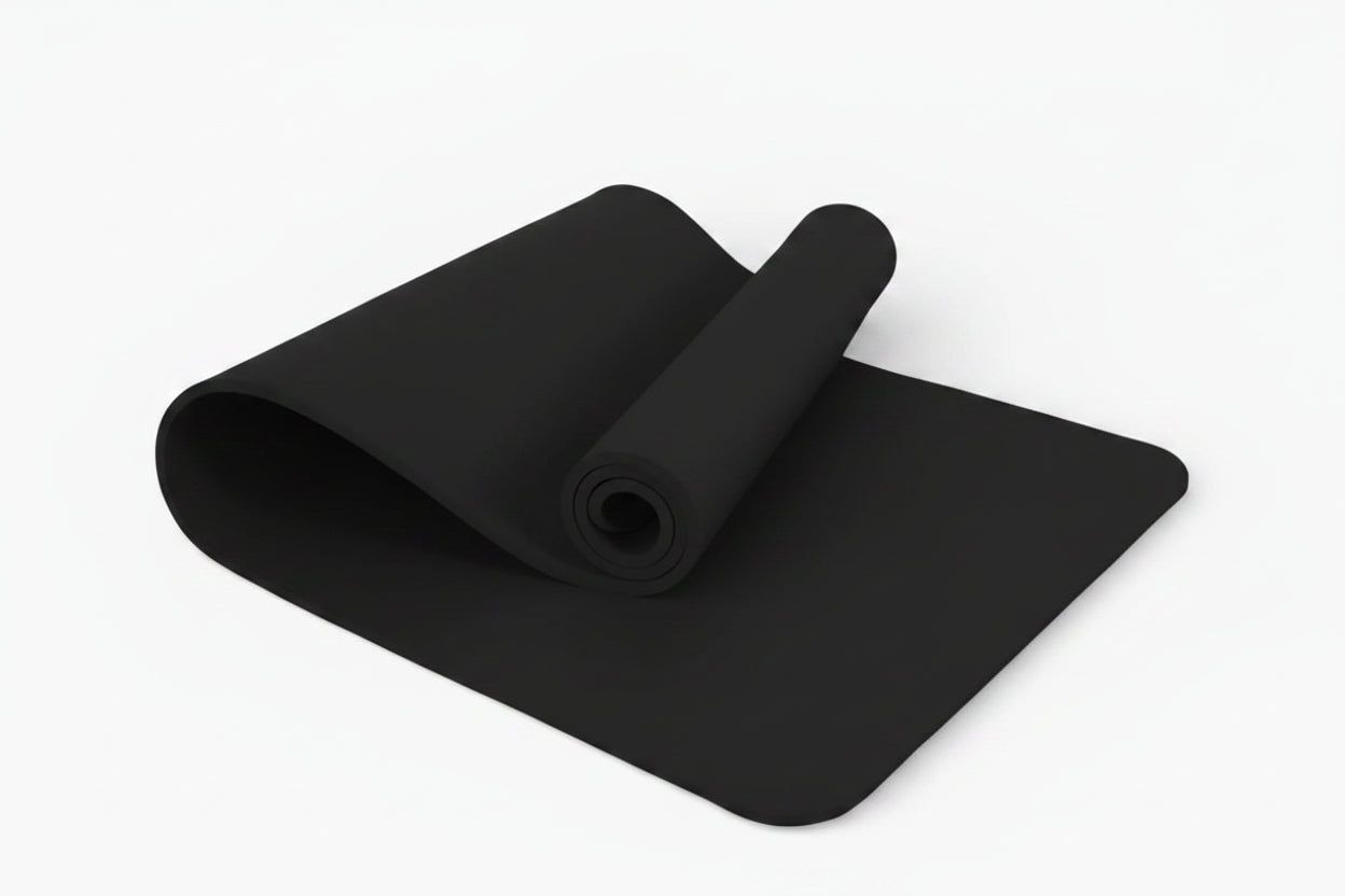Black yoga mat on a white background - Cheap Mat | Gym Superstore