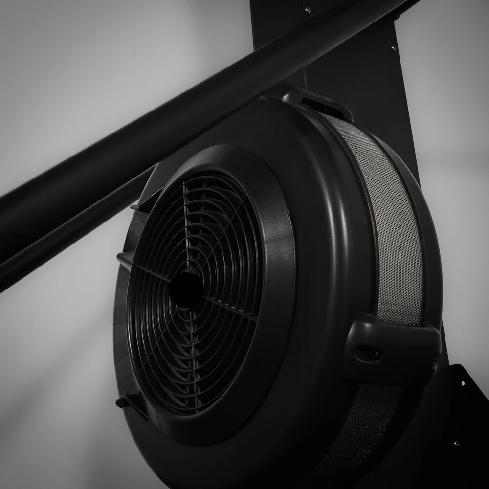 Close-up of ski erg on a gray background