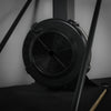 Black ski erg machine on a gray background