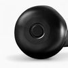 Bottom surface of a kettlebell on a white background
