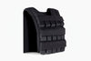 Black weight vest on a white background