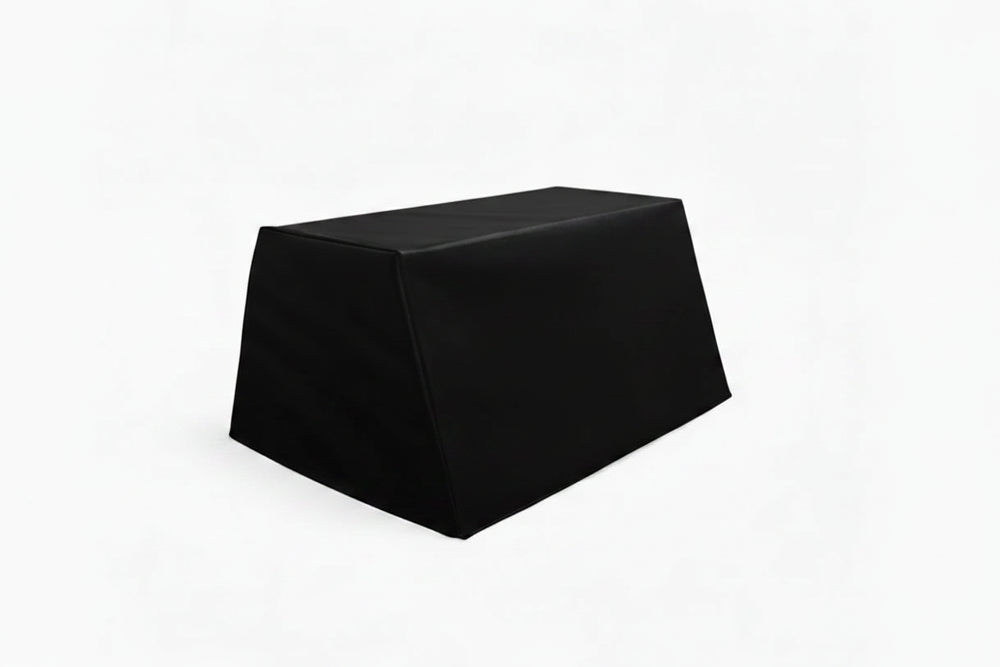 Black gym hip thrust bench on a white background