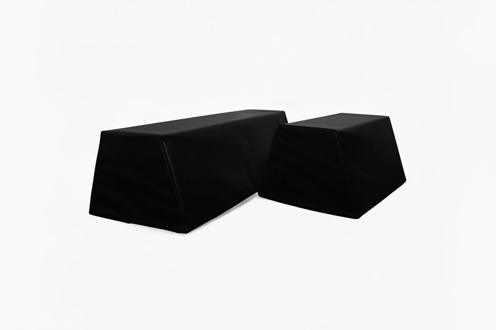 Black hip thrust bench on a white background