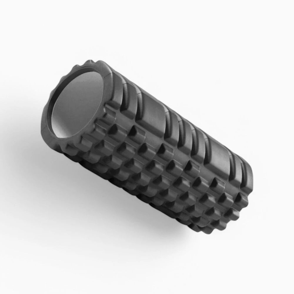 Black foam roller on a white background - Cheap Gym Equipment | Gym Superstore