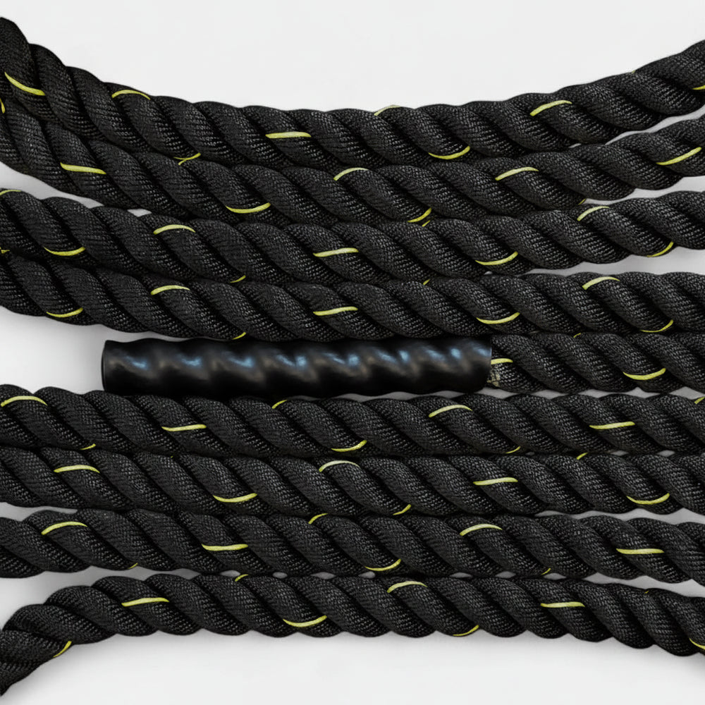 Battle ropes on a white background