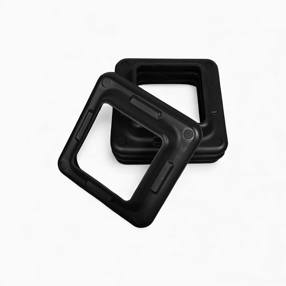 Height adjustment platforms for an aerobic stepper on a white background