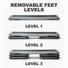 Diagram of different height level options on a white background