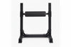 Black bulgarian split squat stand on a white background
