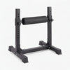 Black bulgarian split squat stand on a white background