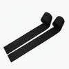 Black wrist weight lifting straps on a white background