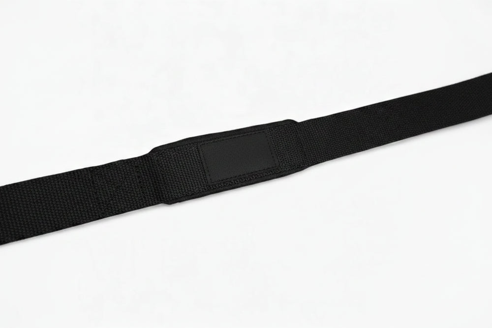 Black gym straps on a white background