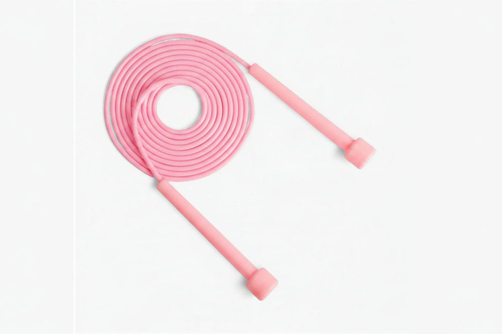Pink core pace jump rope on a white background