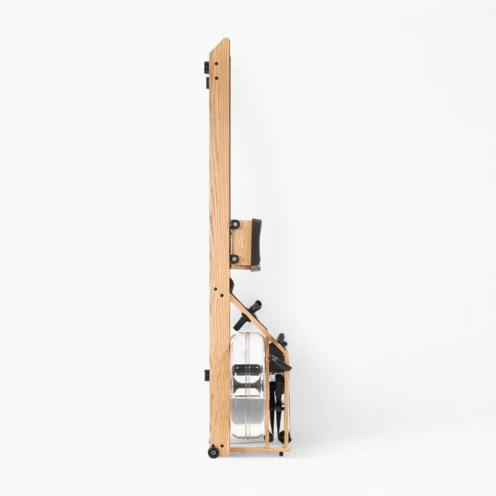 Wooden water rowing machine on a white background