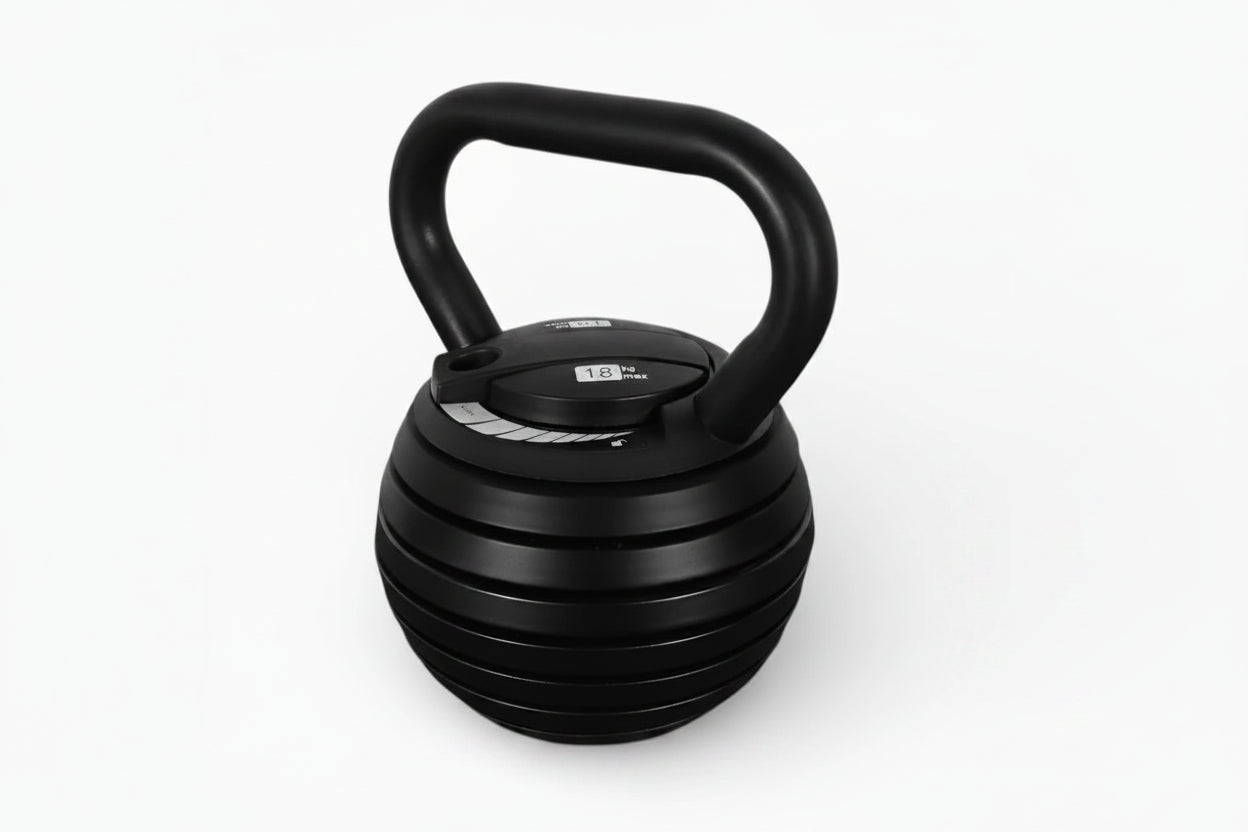 Black adjustable kettlebell on a white background Main image