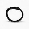 Fastened weight lifting belt on a white background