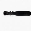 Black leather strap with white stitching and fastening