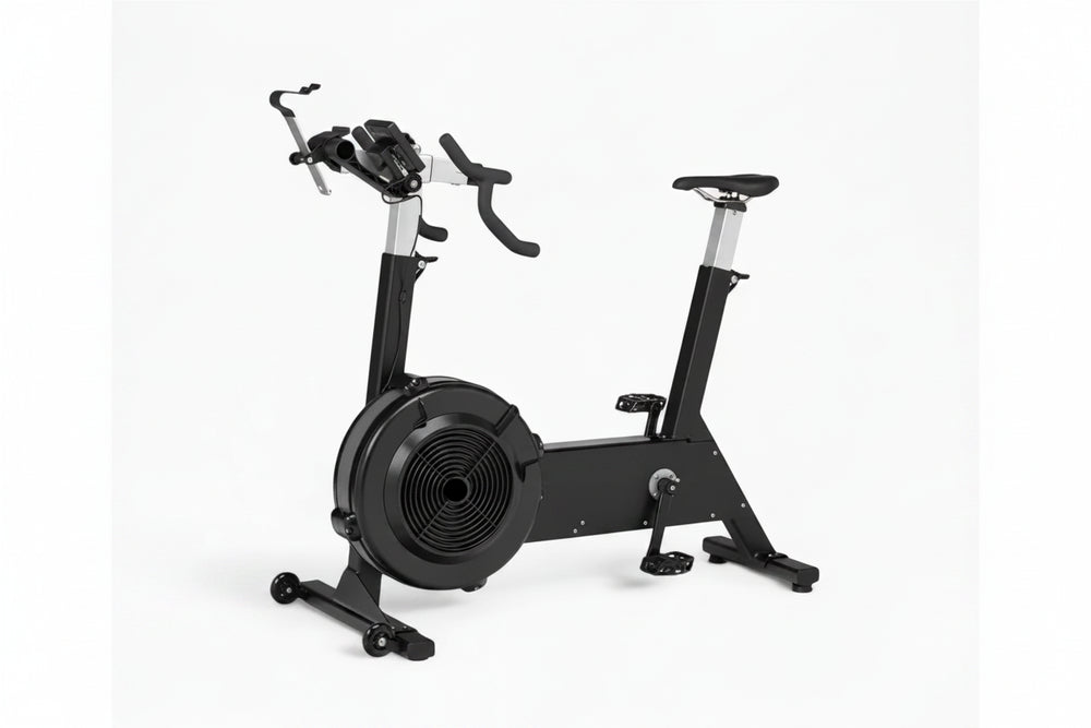 Air resistance exercise bike on a white background