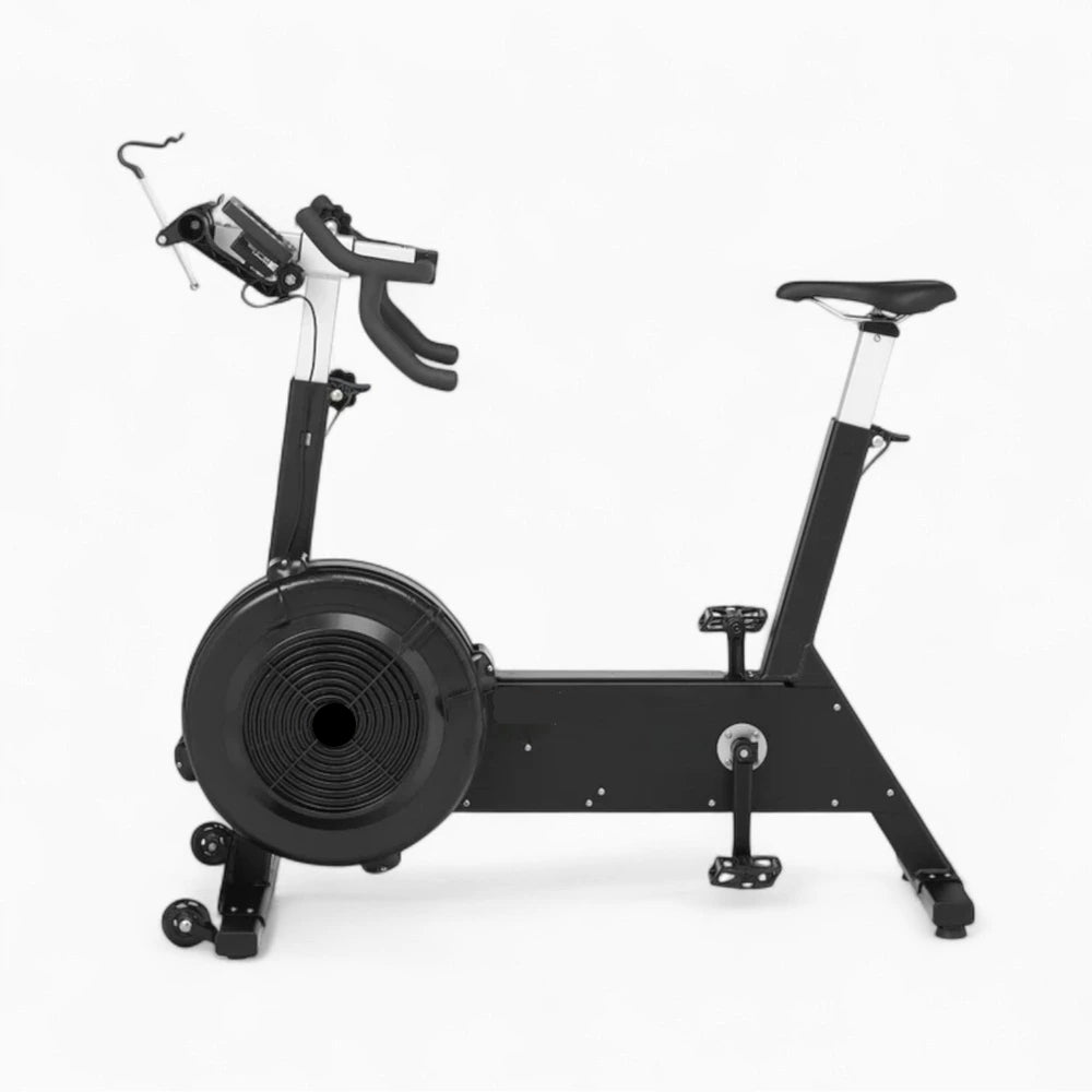 Air resistance exercise bike on a white background