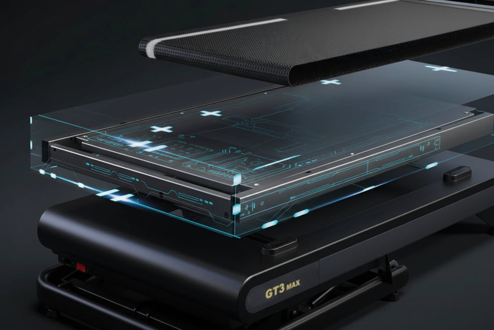 Layers of treadmill on a dark background
