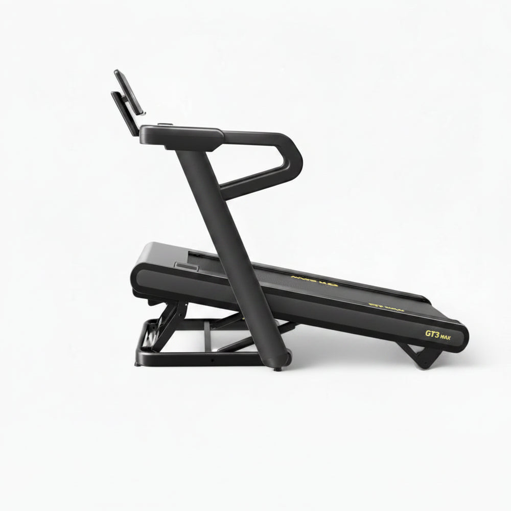 Foldable treadmill on a white background