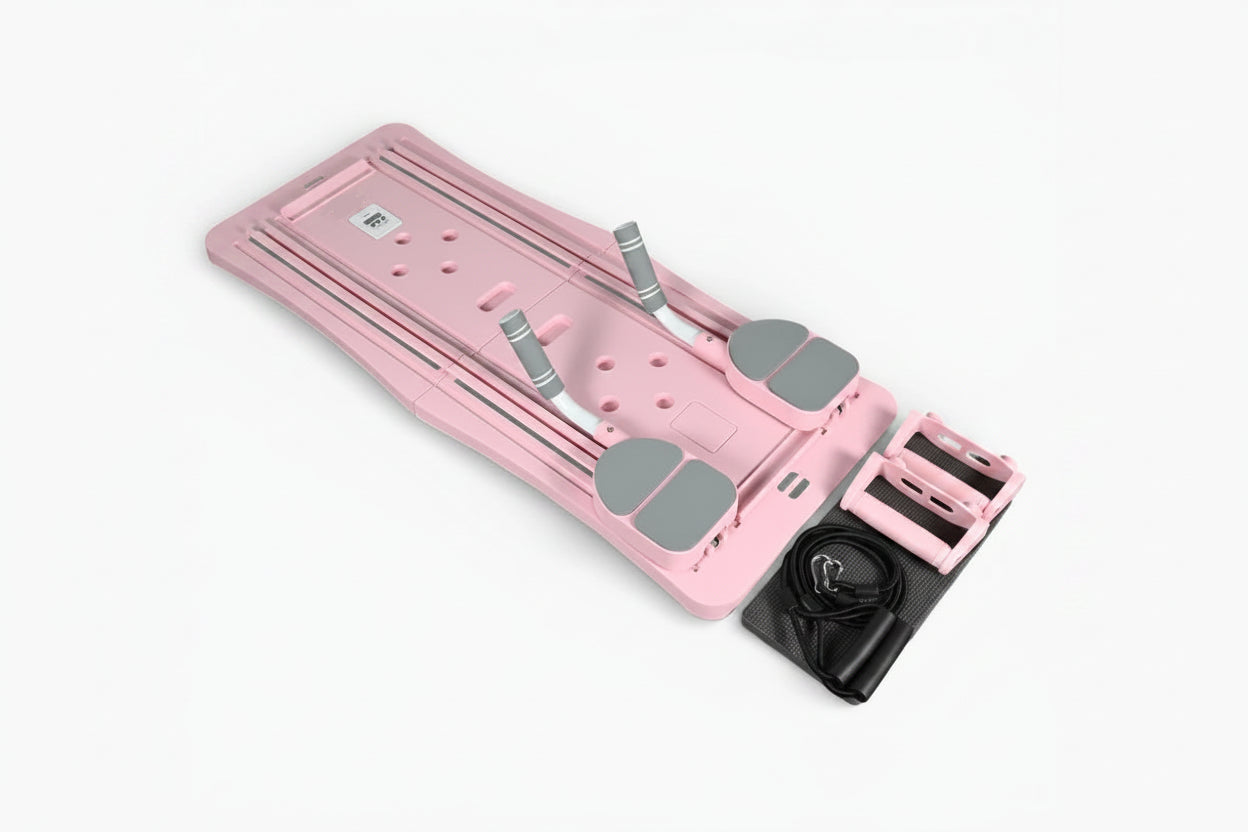 Pink pilate reformer board on a white background Main image