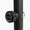 Black adjustable knob on a parrallel dip bar