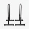 Two black dip bars on a white background