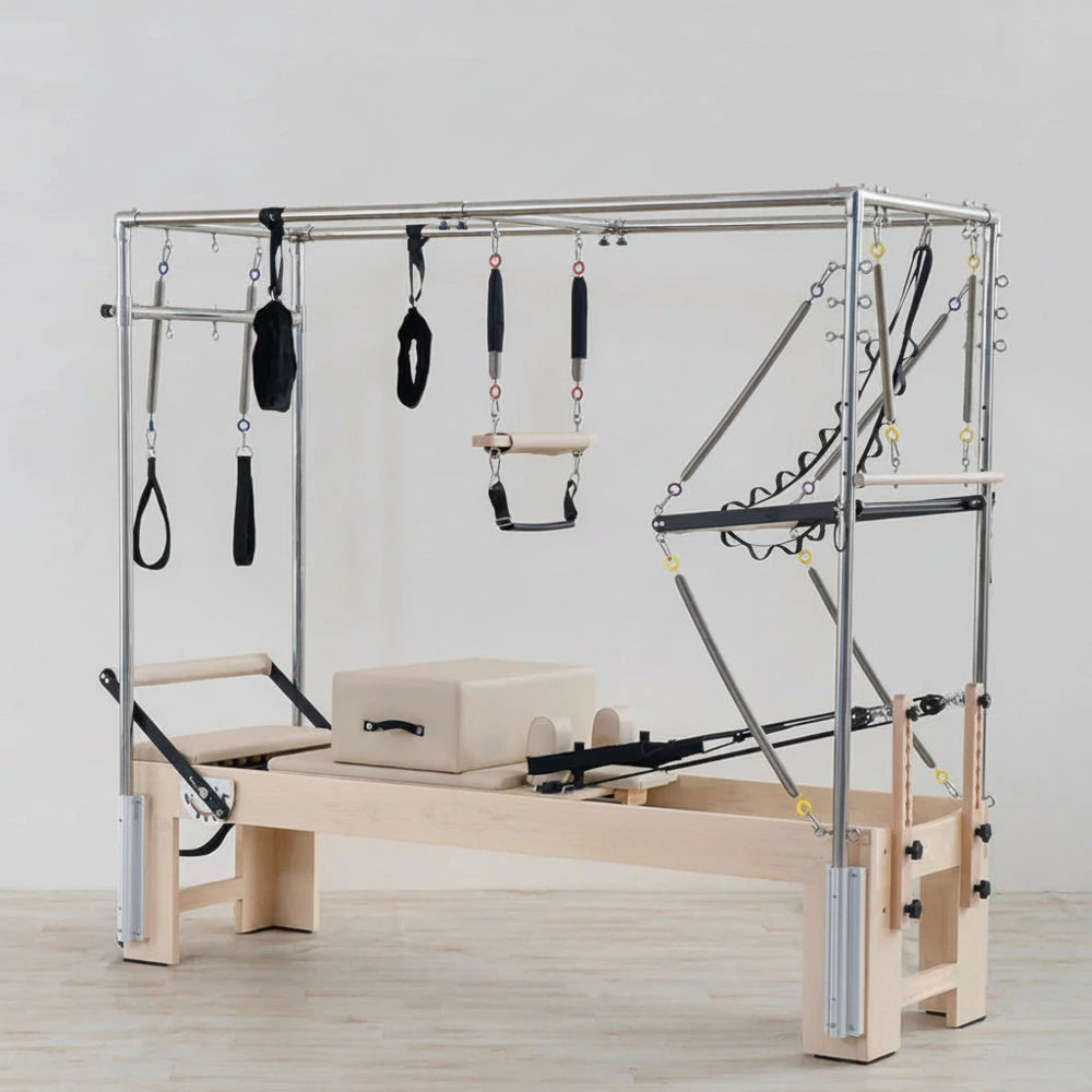 3in1 Pilates Cadillac And Reformer Machine on a wooden floor