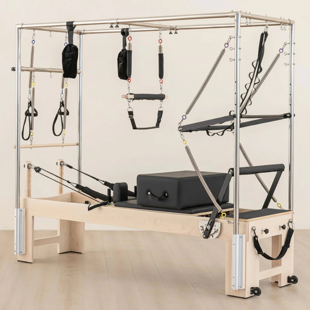 3in1 Pilates Cadillac And Reformer Machine on a wooden floor