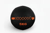 Black and orange wall ball on a white background