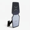 Black and gray wall mount bracket for slam ball target on a white background