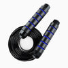 Black jump rope with blue accents on a white background