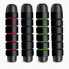 Four jump rope handle grip in different colours on a white background