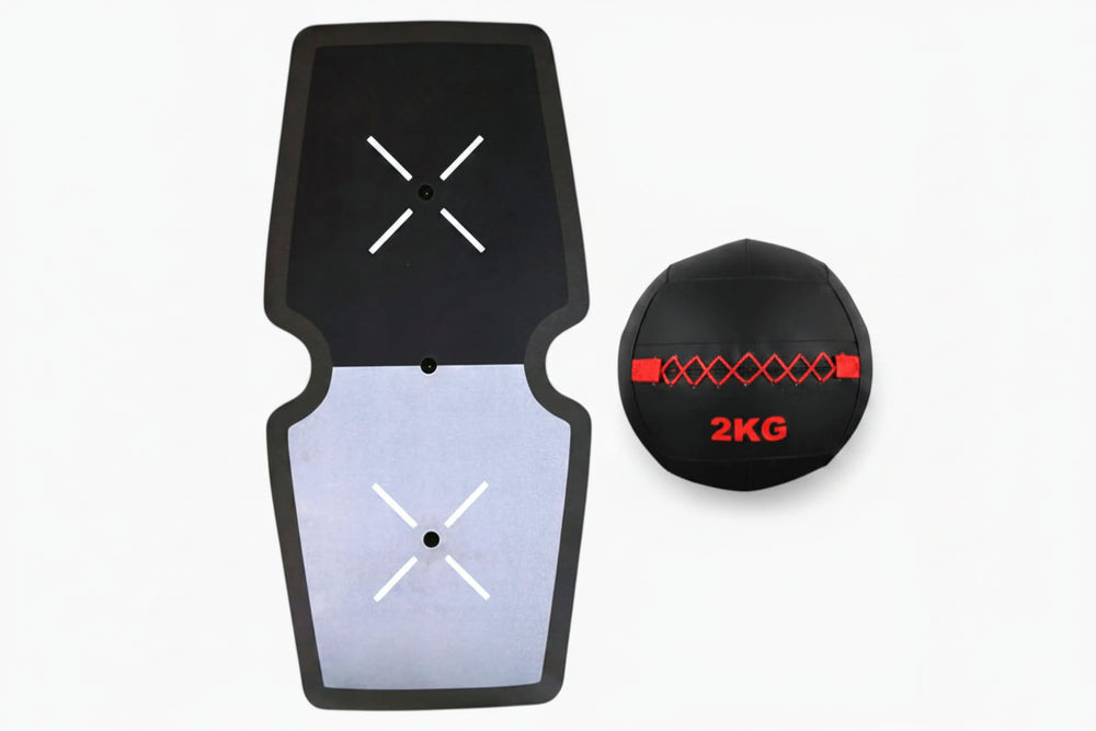 Wall ball and target on a white background