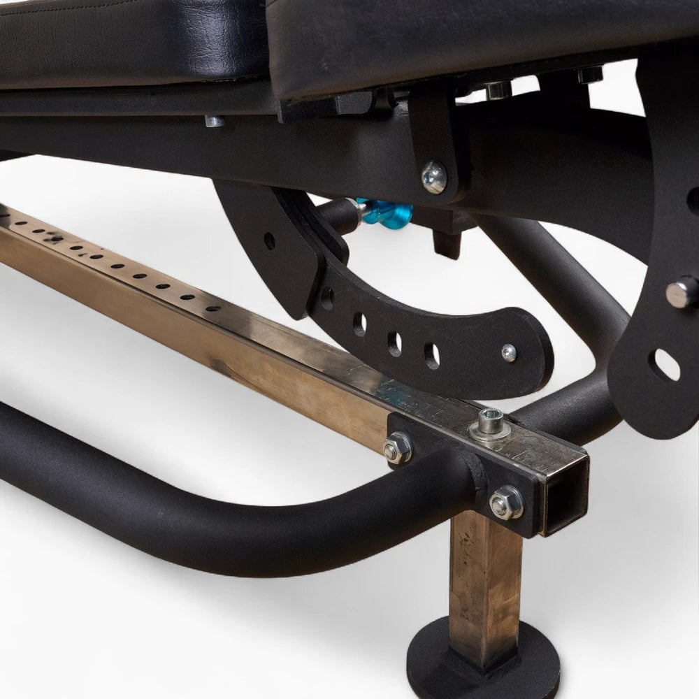 Angle and height adjustments of a chest press gym machine