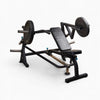 Weight plate loaded chest press machine for commercial gyms on a white background