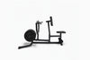 Black gym row machine on a white background