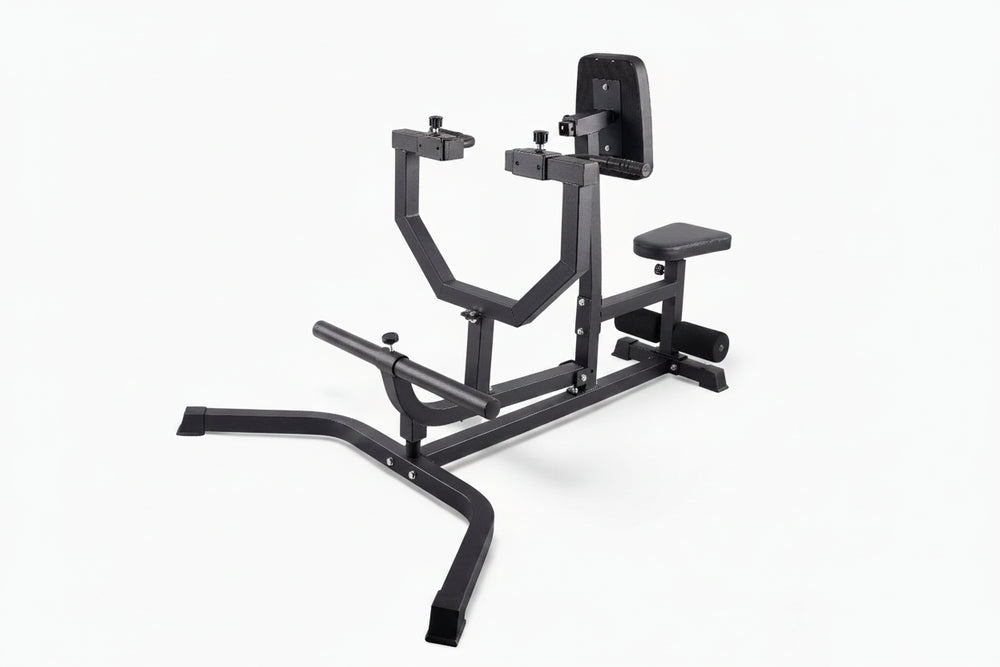 Black weight lifting machine on a white background