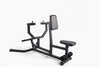 Black gym row machine on a white background